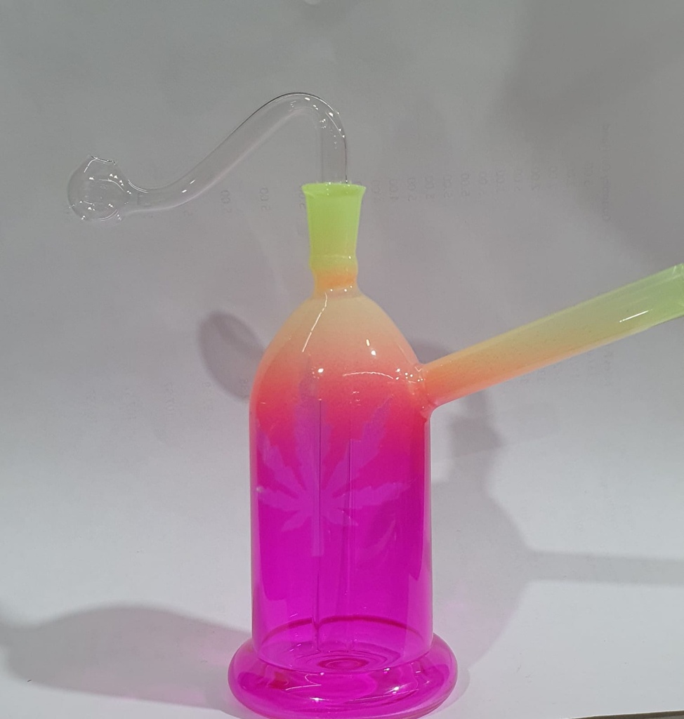 Leaf Print Glass Bong 6'