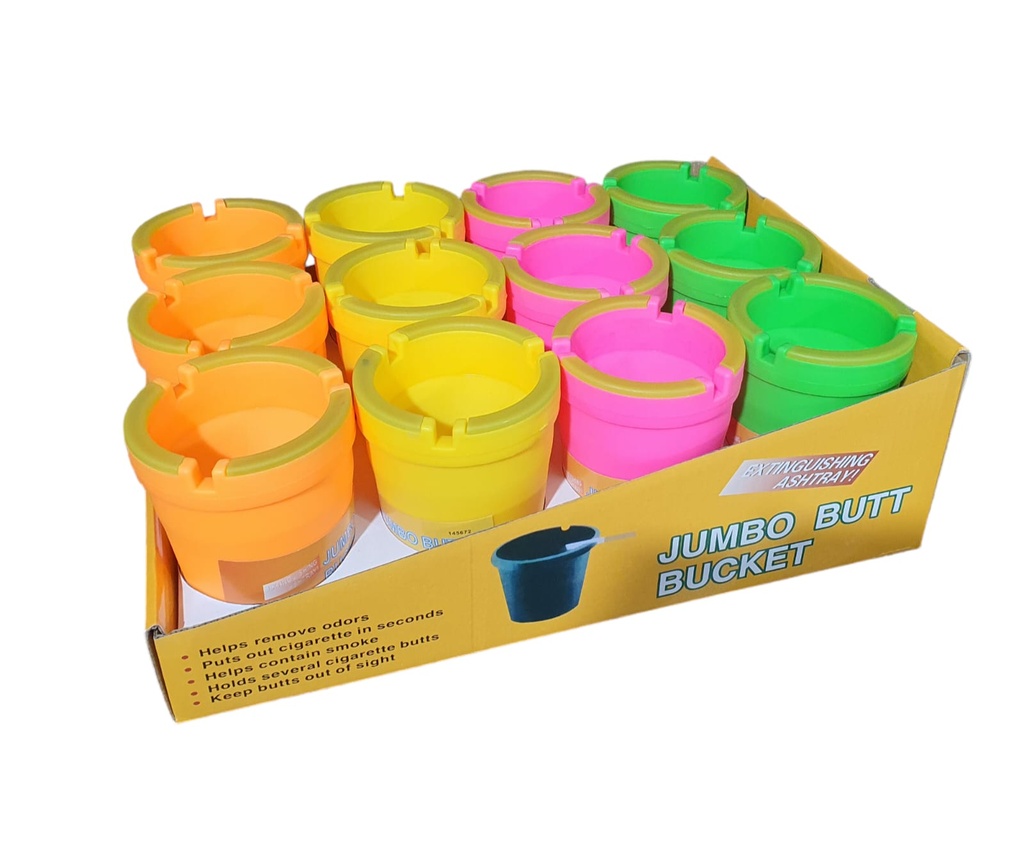 Ashtray Jumbo Butt Bucket -12pk