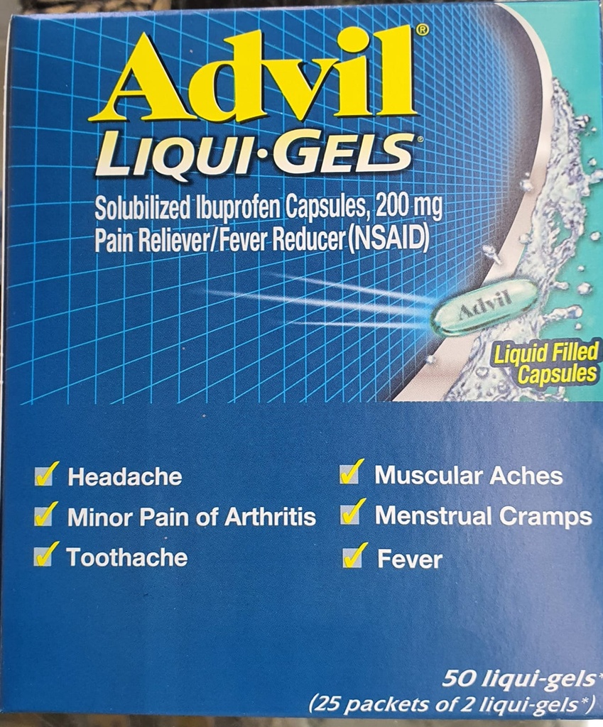 Advil (NSAID) liquid gels 25x2